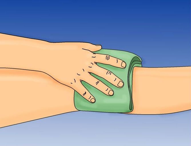 Compressa no joelho para osteoartrite
